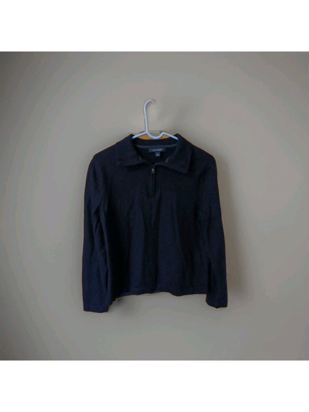 Banana Republic 1/4 Zip Men's Fine Merino Wool Knit Pullover Sweater Black